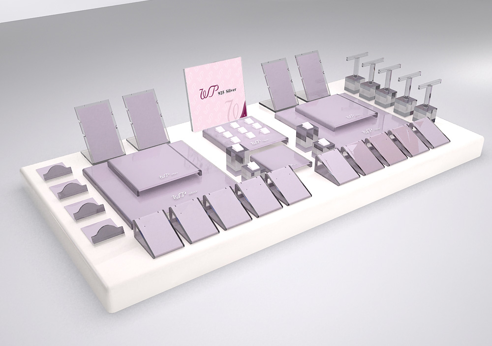 創(chuàng)意珠寶展示架套裝效果圖