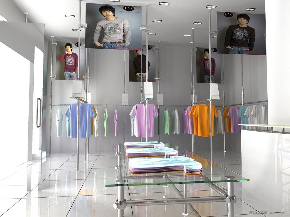 簡潔的服裝店布局