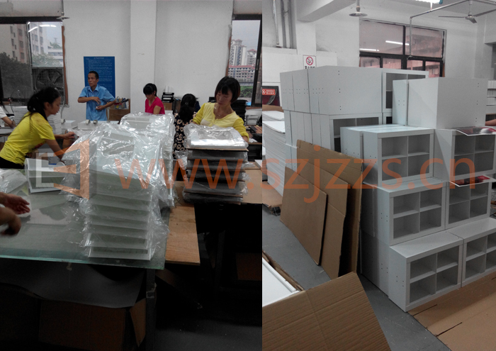 化妝品展示架生產(chǎn)中