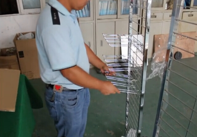 不銹鋼鉤子架，鐵線架安裝過程